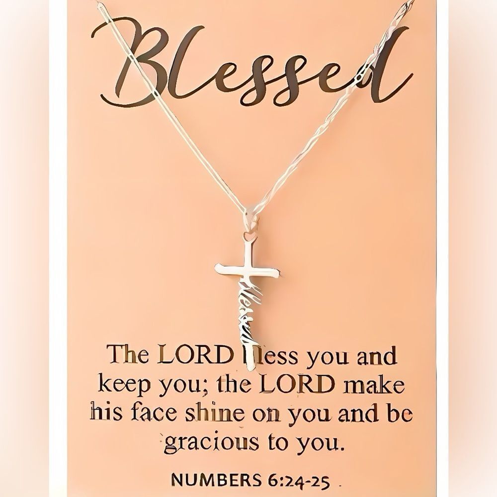 NWT GORGEOUSLY DELICATE STAINLESS STEEL BLESSED NECKLACE FALL INTO WINTER